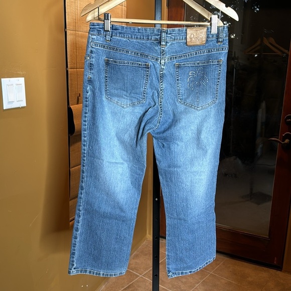 Vintage Lily Pulitzer Crop Rhinestone Palm Tree Jeans Size 6 - Picture 3 of 7